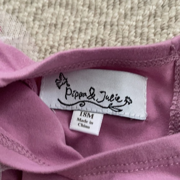 Pippa & Julie Heart Print Tulle Pink Purple and White Dress 18M - Picture 4 of 5